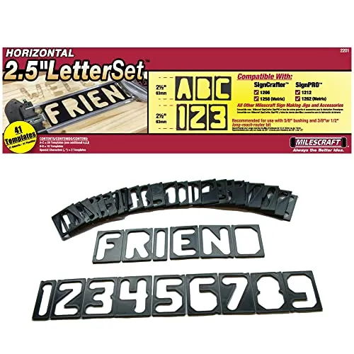 Produktbild Milescraft 2201 horizontales Schablonen-Set für Buchstaben, 6,4 cm hoch, für das System zur Herstellung von Schildern von Milescraft