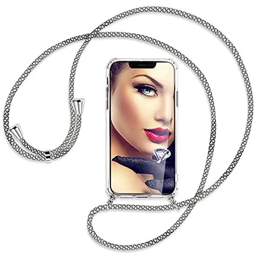 mtb more energy® Handykette kompatibel mit Samsung Galaxy A55 - Fancy Fishnet - Smartphone Hülle zum Umhängen - Anti Shock Full TPU Case