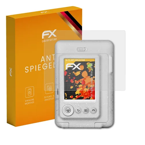 atFoliX 3x Schutzfolie für Fujifilm Instax Mini LiPlay matt&stoßfest