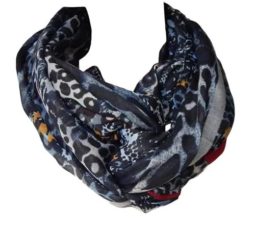 GIL-DESIGN XXL LOOP SCHAL SCHLAUCHSCHAL RUNDSCHAL HALSTUCH TÜCHER AUSWAHL HERBST WINTER 2023-2024 (Leopard Schwarz Blau Bordo Grau)