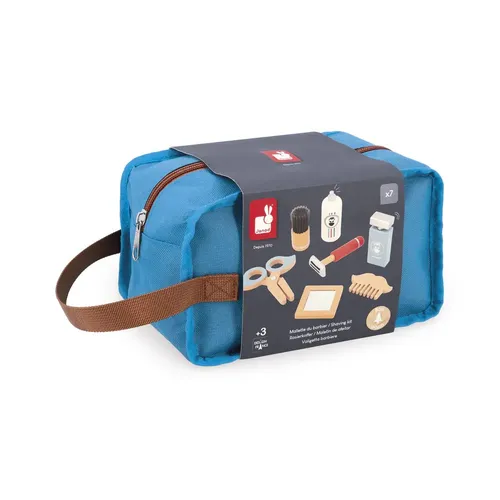 Rasierkoffer (Holz) mit Zubehör (7 Teile)