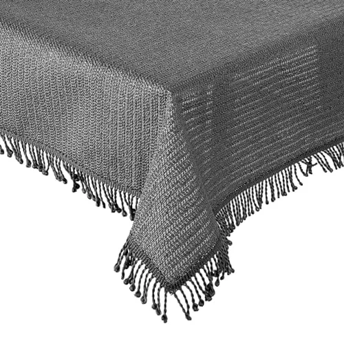 Tischdecke Gartentischdecke Weichschaum Outdoor PVC rechteckig Terrasse Balkon rutschfest wetterfest (Anthrazit, 130 x 220 cm)