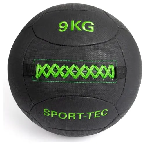 Sport-Tec Wall-Ball Robusta 35 cm, 9 kg - Vielseitiger Fitnessball - Bälle - Hochwertiger Wall-Ball Robusta für Functional Fitness, ideal für Kraftaufbau und Kraftausdauer. Griffige Oberfläche für maximale Kontrolle und formstabil bei intensiver Nutzung.