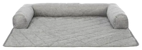 TRIXIE 37577 Polster-Schondecke Nero, eckig, 70 × 90 cm, hellgrau - Autoschondecke für Hunde, aus hochwertigem gestepptem Polyester, abnehmbarer Bezug für einfache Reinigung und optimalen Schutz.