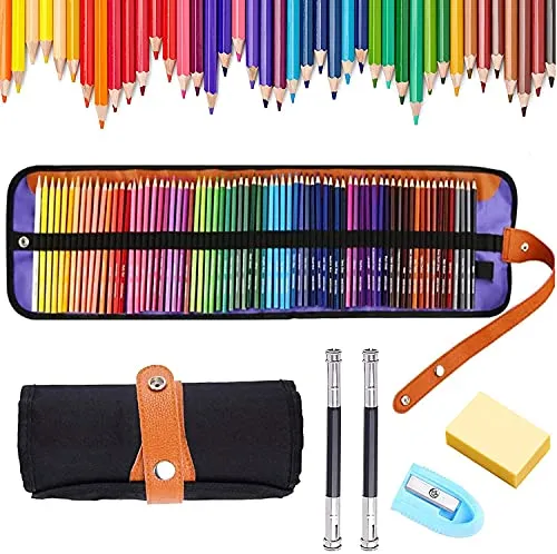 JOYBOY Buntstifte Set,Buntstifte Bleistift Set,72 Zeichnen Bleistifte Art Set,mit Roll Canvas Bag,Professionelle Farbmischung Malen und Skizzen, Holzfarbstifte für Malbücher,Zeichenstifte Zeichenset