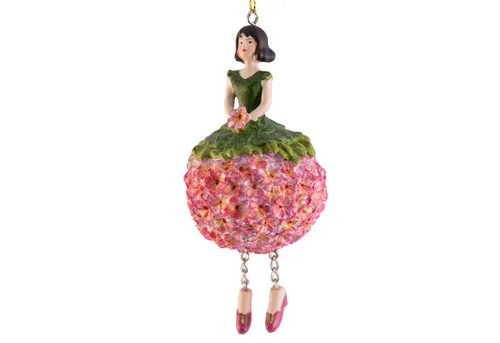 ROSEMARIE SCHULZ Heidelberg Dekofigur Blumenmädchen Geranie zum Hängen Dekohänger Blumen Deko-Objekt, mit Baumelbeinchen