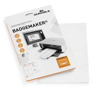 Durable Einsteckschilder 142002 BADGEMAKER, für Namensschilder, 105 x 148 mm, 80 Stück