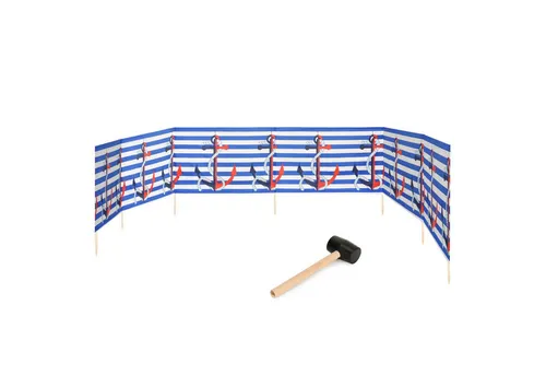 Garronda Strand Windschutz 8m mit Gummihammer GAEX001 - Wind- & Sichtschutz; 8m langer Paravent für den Strand; Bietet Privatsphäre und Schutz vor Wind und Sand; Inklusive Gummihammer zum einfachen Einschlagen der Pfosten; Hochwertiges, langlebiges Material in verschiedenen Farben.