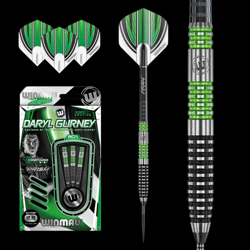 Winmau Steeldarts Daryl Gurney Superchin Special 22g - Pfeile aus 90% Tungsten für optimale Wurfgenauigkeit und Langlebigkeit, ideal für ambitionierte Spieler.