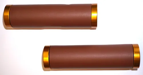 Leder Griffe braun lang / lang Schraubbefestigung Fahrrad Lenker Griff ()