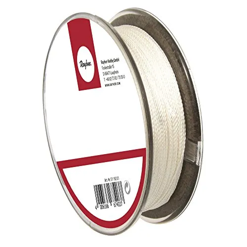 Produktbild Rayher Natur-Aufreihseide, weiß, 100% Polyamid, 0, 33 mm ø, Spule 25 m, Aufreihgarn für Perlen, Perlenaufreihgarn, extrem reißfest, stabil, franst nicht aus, 8902202