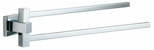 Handtuchhalter 2-armig schwenkbar für Bad / Küche 46 cm eckig chrom