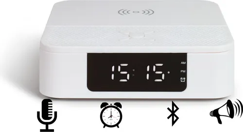 LIVOO Wecker Ladestation Bluetooth-Lautsprecher mit Mikrofon