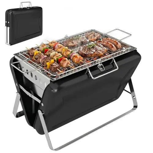 Holzkohlegrill Edelstahl BBQ Smoker klappbar von Outsunny
