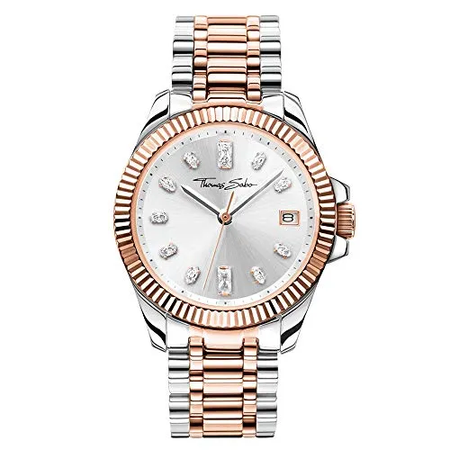 Thomas Sabo Damen Armbandur Bicolor Roségold Silber - Elegante Armbanduhr aus Edelstahl mit 5 ATM Wasserdichtigkeit, ideal für jeden Anlass. Perfektes Geschenk für Frauen, Mädchen und besondere Anlässe.