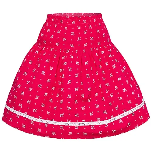 Isar-Trachten Trachtenrock Mädchen Wenderock 'Lisa' 60808 in pink von Isar-Trachten