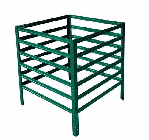 shelfplaza Komposter HOME, 60x60x90 cm - Metallkomposter in grün, ideal für Hobby- und Profigärtner, mit Stecksystem für einfache Montage und optimaler Sauerstoffzufuhr für hochwertige Kompostierung.