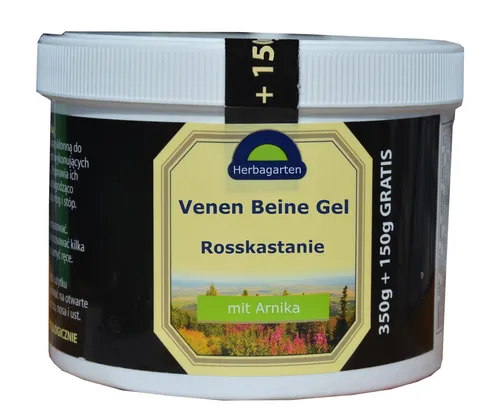 Beine, Venen Gel, Rosskastanie, Arnika, Baikal Helmkraut, weitere Extrakte, 500g