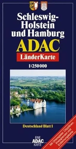 ADAC Karte Schleswig-Holstein - Übersichtliche Bundesländerkarte - Freizeit, Haus & Garten - Detaillierte ADAC Karte für Schleswig-Holstein, ideal für Ausflüge und Reisen in die Region.