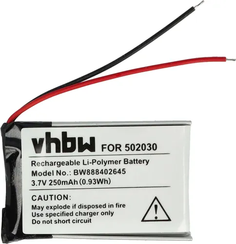 vhbw Akku Ersatz für Bosch 502030 für GPS Fahrradcomputer Radcomputer (250 mAh, 3,7 V, Li-Polymer)