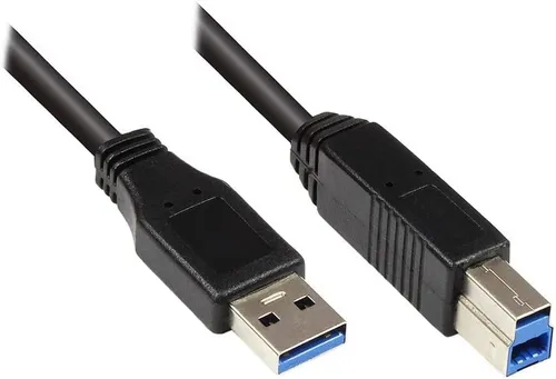 Hama Anschlusskabel USB 3.0 Stecker A und Stecker B, schwarz, 1,8m