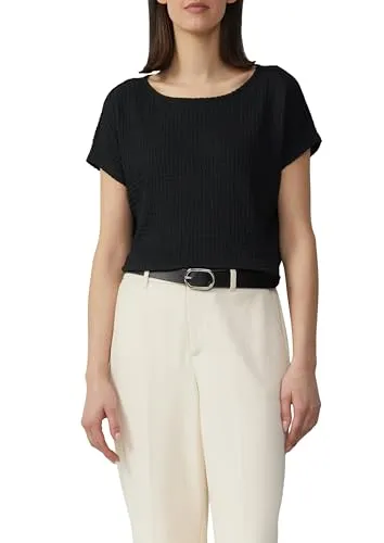 Relaxed-Fit-Shirt in Struktur-Optik schwarz 34 - T-Shirts für Damen – modernes Design mit strukturierter Haptik und elastischem Material für ultimativen Komfort im Alltag und Homewear.