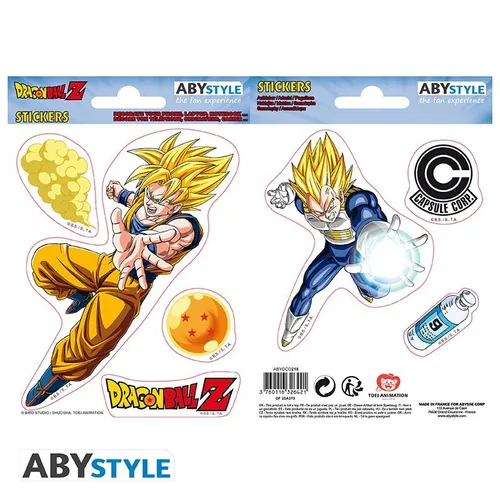 DRAGON BALL - Aufkleber - 16x11cm/ 2 Blatt - DBZ/ Goku-Vegeta