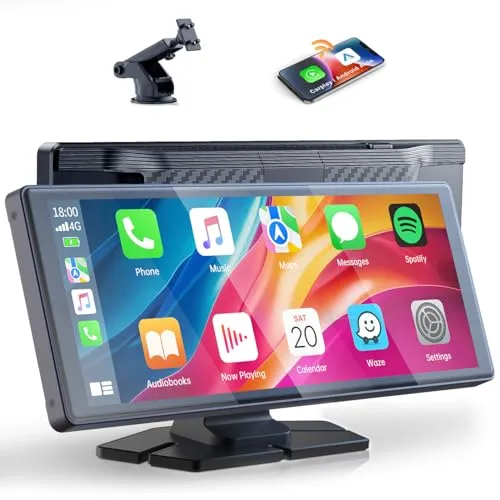 Produktbild Volam 9.26 Zoll CarPlay Bildschirm – Tragbares Autoradio mit Bluetooth und GPS