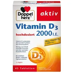 Doppelherz Vitamin D3 2000 I.E. Tabletten zur Förderung der Gesundheit von Knochen und Gelenken 50 TABL