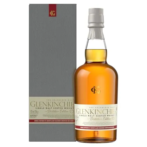 Glenkinchie Distillers Edition Single Malt Scotch Whisky 0.7 l - Whisky aus den Lowlands, zweite Reifung in geflammten Bodega-Fässern für einzigartige Aromen und eine hervorragende Balance von Süße und Trockenheit.