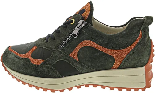 Waldläufer Pinky Schnürer 5 UK - Damen-Schnürhalbschuhe aus hochwertigem Echtleder, ideal für den ganzen Tag mit optimalem Tragekomfort und einer modischen grünen Farbe.