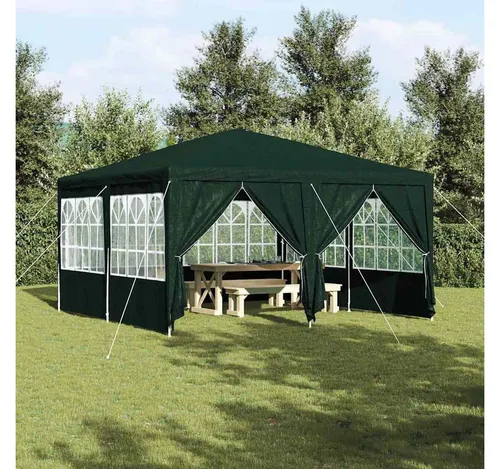furnicato Partyzelt 400 x 400 x 266 cm in Grün mit 8 abnehmbaren Seitenwänden - Vielseitiges Partyzelt für Outdoor-Events. Robuste Konstruktion mit UV- und wasserfestem Material für zuverlässigen Schutz bei jedem Wetter. Einfacher Aufbau ohne Werkzeug – ideal für unvergessliche Feiern im Freien!