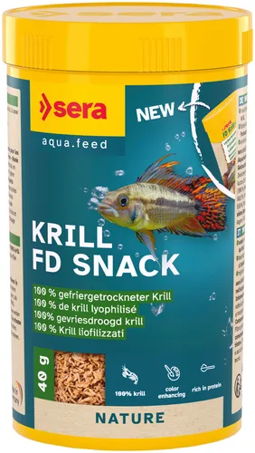 sera FD Krill Nature Kraftfutter Leckerbissen für Süß + Meerwasserfische 250 ml