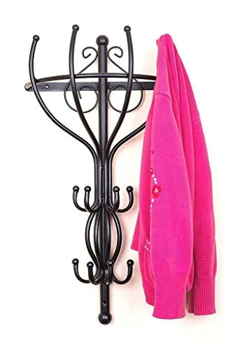 DanDiBo Garderobenhalter Vienno Halbrund 66 cm - Garderobenhaken aus stabil geschmiedetem Metall, pulverbeschichtet in Schwarz. Dekorativ und funktional, ideal für einen stilvollen Eingangsbereich.