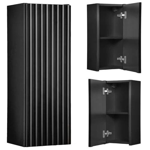 Lomadox Badezimmerschrank Hängeschrank 20cm schwarz