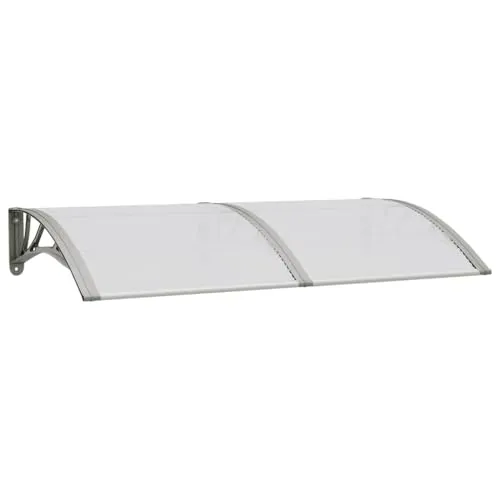 vidaXL Türvordach 150x80cm – Grau - Außenanbau mit langlebigem Polycarbonat, schützt Ihren Eingang zuverlässig vor Regen und Schnee – einfache Montage inklusive!