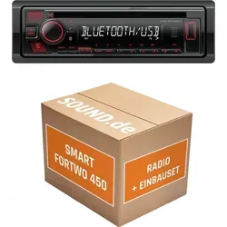 Kenwood KDC-BT460U Autoradio Einbaupaket für Smart Fortwo 450