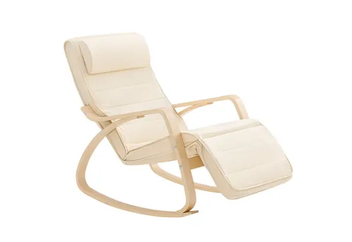 SoBuy Schaukelstuhl FST16 in weiß von SoBuy