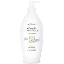 Olivenöl & Mandelmilch Körperlotion - Ganzkörperpflege für intensive Feuchtigkeit, regeneriert den hauteigenen Schutzfilm und macht trockene Haut geschmeidig und zart.