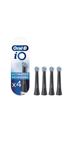 Oral-B iO RB CB-4 Aufsteckbürsten - Ultimative Reinigung in Schwarz - Ersatzbürsten für Oral-B iO, bieten eine ultimative Reinigung für gesunde Zähne und Zahnfleisch, ideal für tägliche Mundpflege.