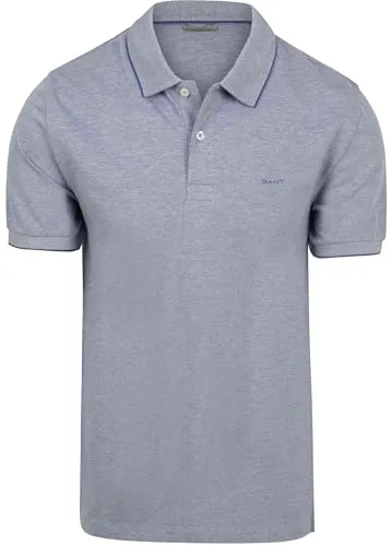 Gant Herren Poloshirt 2014102 - Zweifarbig in Blau (XL) - Lässiges Herren Poloshirt aus 100% Baumwolle mit eleganter Piqué-Struktur und garngefärbtem Streifendesign. Ideal für den Alltag, bietet Komfort und Stil in einem.
