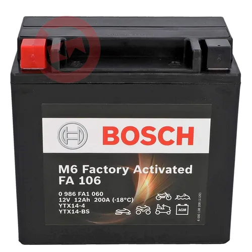 Bosch FA106 AGM-Motorradbatterie 12V 200A 12Ah