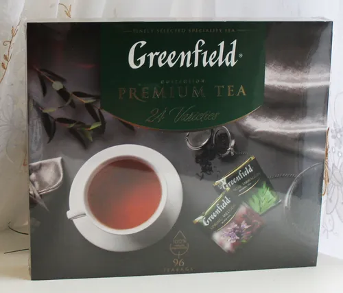 Greenfield Premium Tea Collection 24 Teesorten Tee Set - Teeset mit 24 verschiedenen Teesorten, ideal für Teeliebhaber. Entdecken Sie eine Vielfalt von Aromen, von klassischem Schwarztee bis zu fruchtigen Mischungen.