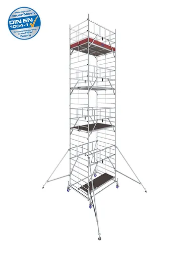 KRAUSE ProTec XXL AH 9,30 m - Alu-Fahrgerüst - Leiter & Treppe, neues breites Fahrgerüst nach DIN EN 1004-1 für erhöhte Sicherheit und Stabilität beim Arbeiten in der Höhe.