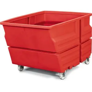 asecos Großbehälter 32035, 600 Liter, mit Rollen, rot, 124 x 90 x 83cm, aus Polyethylen