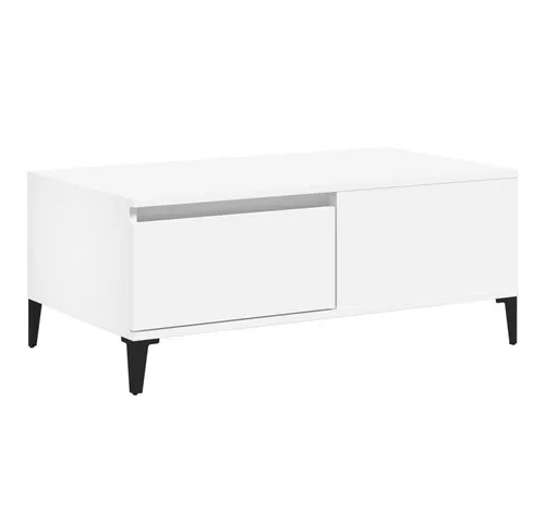 furnicato Couchtisch Weißer aus Holzwerkstoff und Metall 90 x 50 x 36,5 cm (1-St)