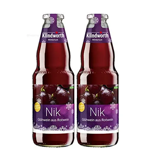 Klindworth Nik 2x Glühwein aus Rotwein - 2x Winterlust Glühwein 1L (9,8% Vol) inkl. Pfand MEHRWEG- [Enthält Sulfite]