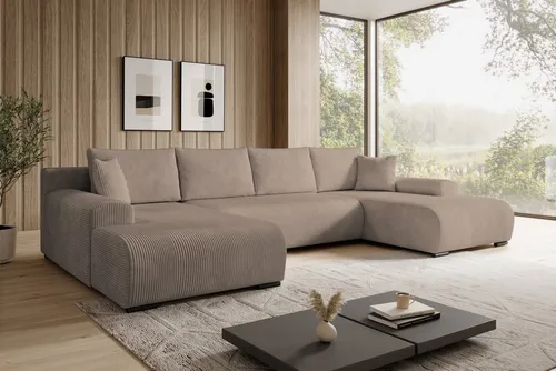 storez24 Ecksofa Nelly U mit Schlaffunktion und Bettkasten