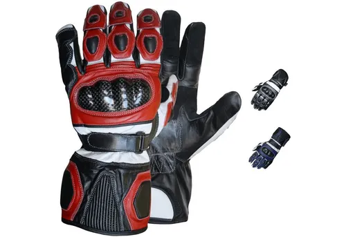 German Wear Motorradhandschuhe - Flexibel und Sicher für Biker - Motorradhandschuhe aus Leder mit Protektoren und zwei Klettverschlüssen für optimalen Sitz. Ideal für sicheres Fahren und perfekten Grip am Lenker.