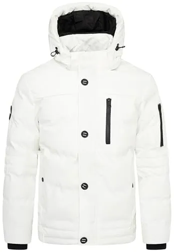 behype. Herren Winterjacke mit abnehmbarer Kapuze - Funktionsjacken – Die ideale Winterjacke mit wasserabweisendem Material und praktischen Taschen für optimale Wärme und Schutz vor Wind und Regen.